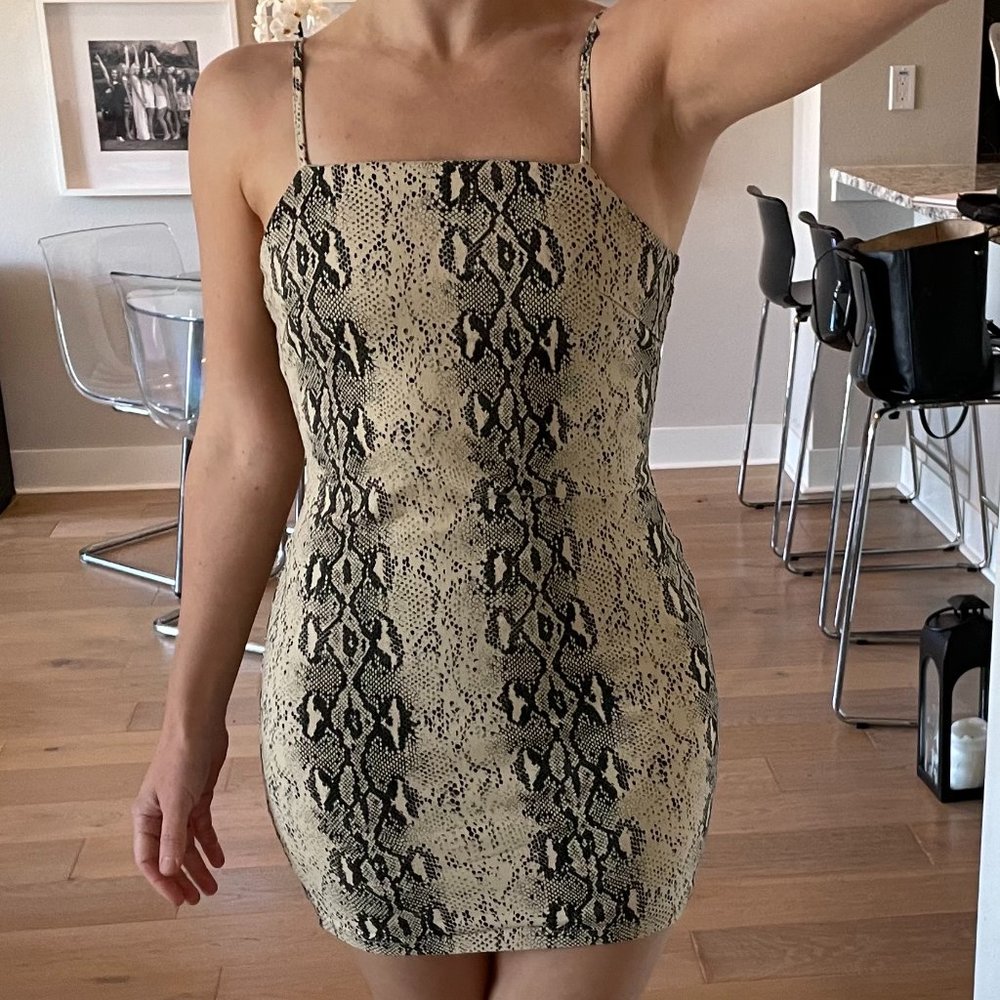 Snake Print Bodycon Dress